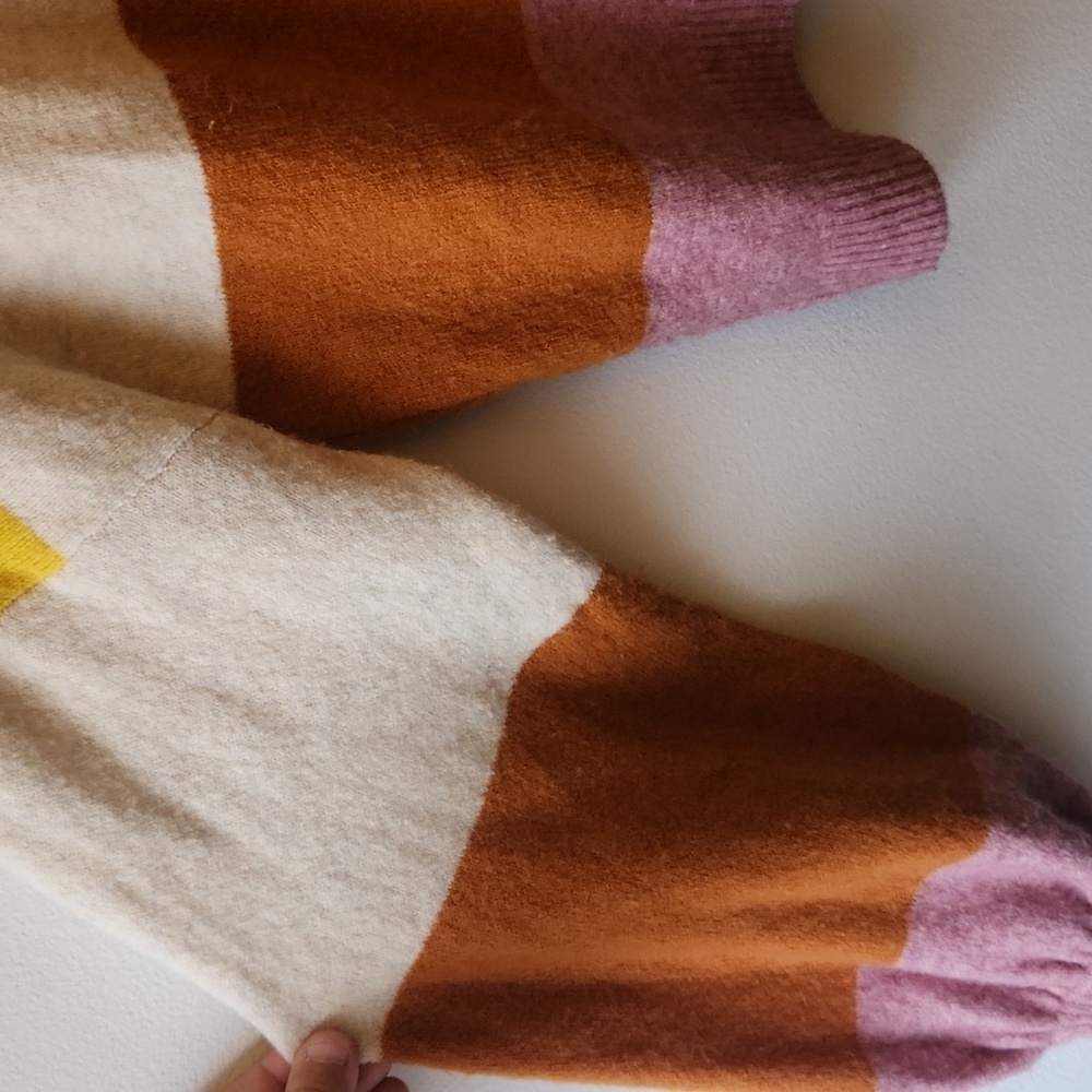 Madewell 'Gladwell' balloon sleeve fuzzy striped sweater - multicolor - Size S - Picture 4 of 10